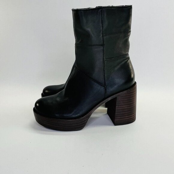 Lucky Brand Omarey Platform Boot Women's Size 6 in Black Block Heel Inside Zip - Picture 3 of 15